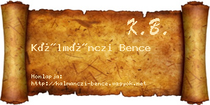 Kálmánczi Bence névjegykártya