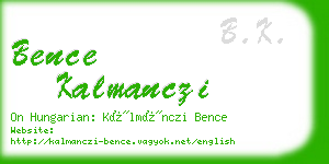 bence kalmanczi business card